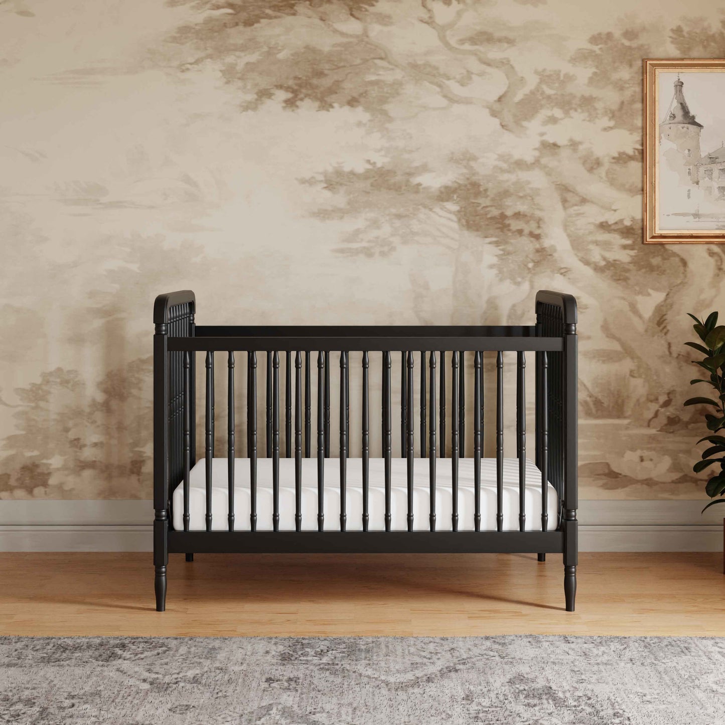 M7101B,Namesake,Liberty 3-in-1 Convertible Spindle Crib w/Toddler Bed Conversion Kit in Black