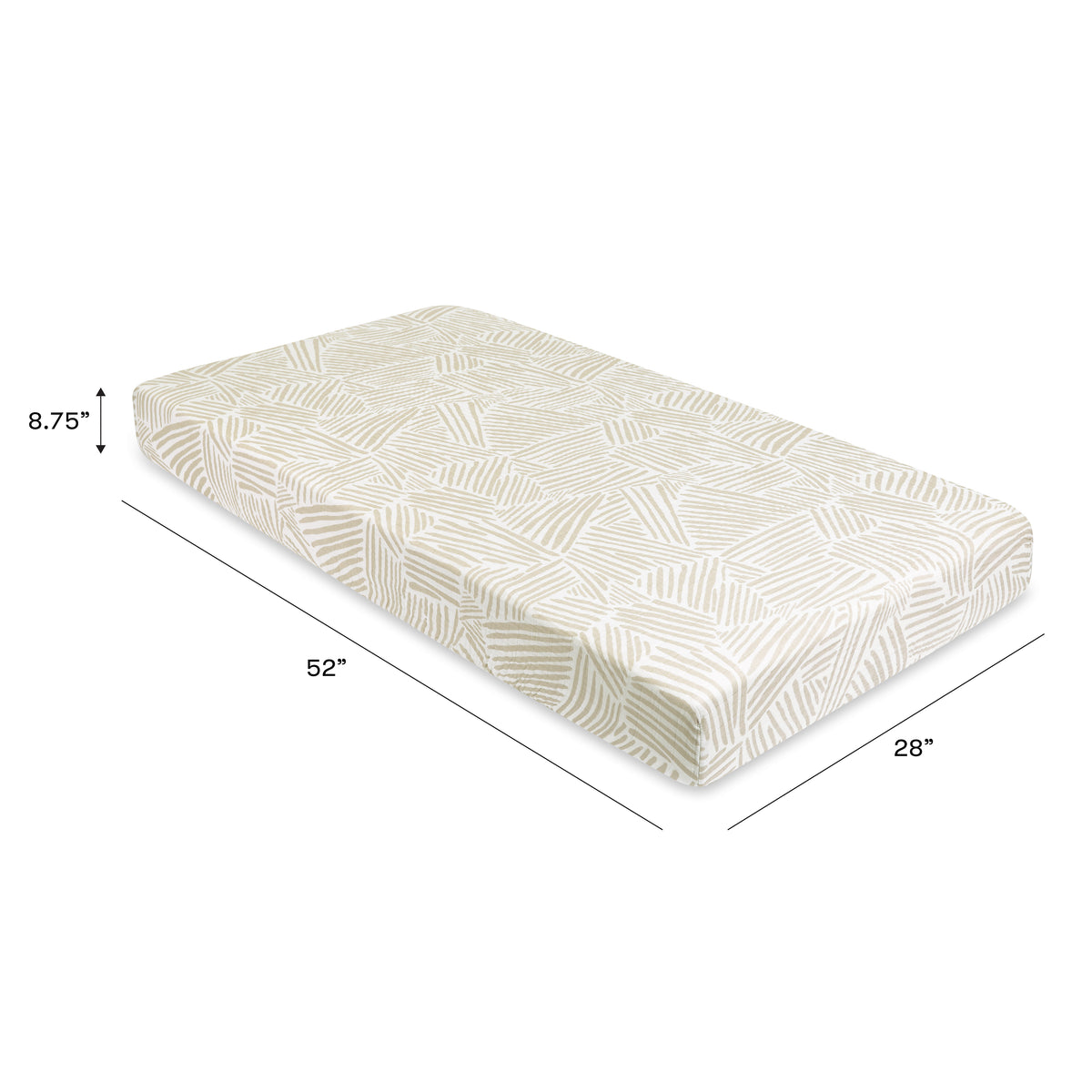 Crib Sheet in GOTS Certified Organic Muslin Cotton - dimensions