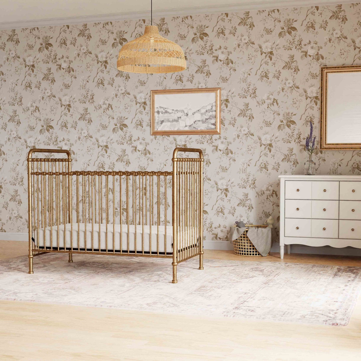 M15501VG,Namesake,Abigail 3-in-1 Convertible Crib in Vintage Gold