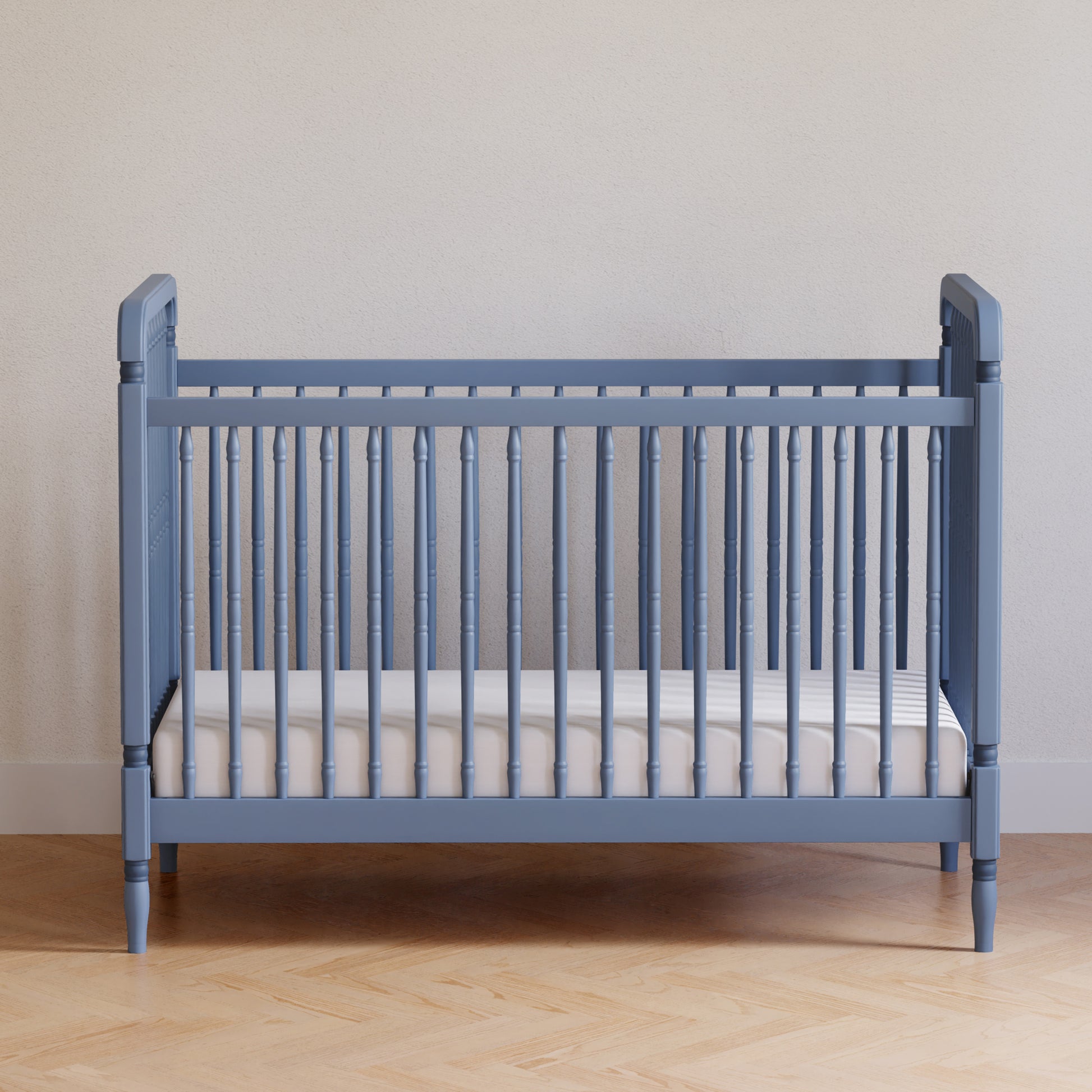 M7101CVB,Namesake,Liberty 3-in-1 Convertible Spindle Crib w/Toddler Bed Conversion Kit in Cove Blue