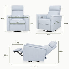 M17186PCET,Namesake,Willa Plus Power Glider Recliner w/ Power Headrest in Performance Blue Chambray Eco-Twill