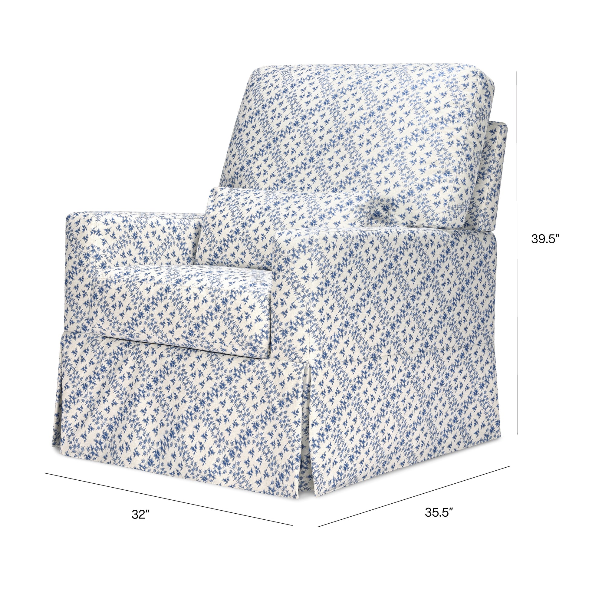 M21787BLT,Namesake,Sarah Flint x Namesake Crawford Swivel Glider in Blue Lattice Performance Eco-Weave