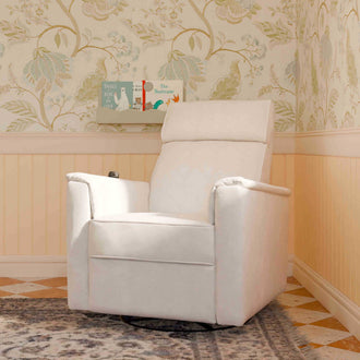 M17183PCMEW,Namesake,Willa Deluxe Power Glider Recliner w/Heat&Massage in Performance Cream Eco-Weave