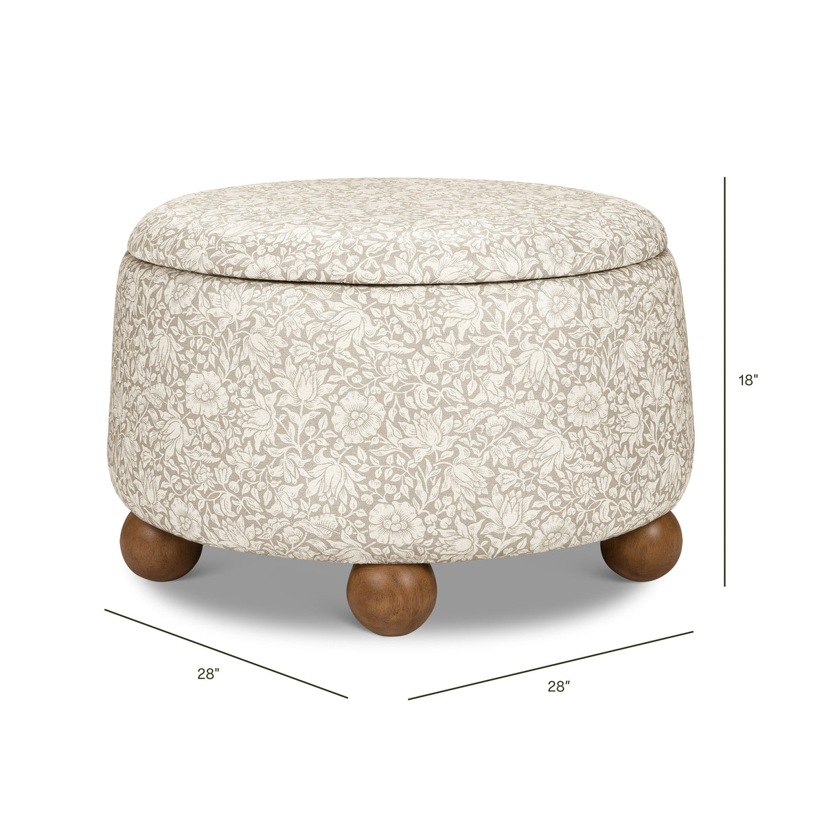 Morris & Co. x Namesake Tuffet Storage Ottoman - dimensions
