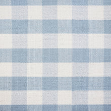 M22287BGHLB,Namesake,Crewe Recliner and Swivel Glider in Blue Gingham with Light Wood Base
