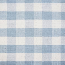 M22287BGHLB,Namesake,Crewe Recliner and Swivel Glider in Blue Gingham with Light Wood Base