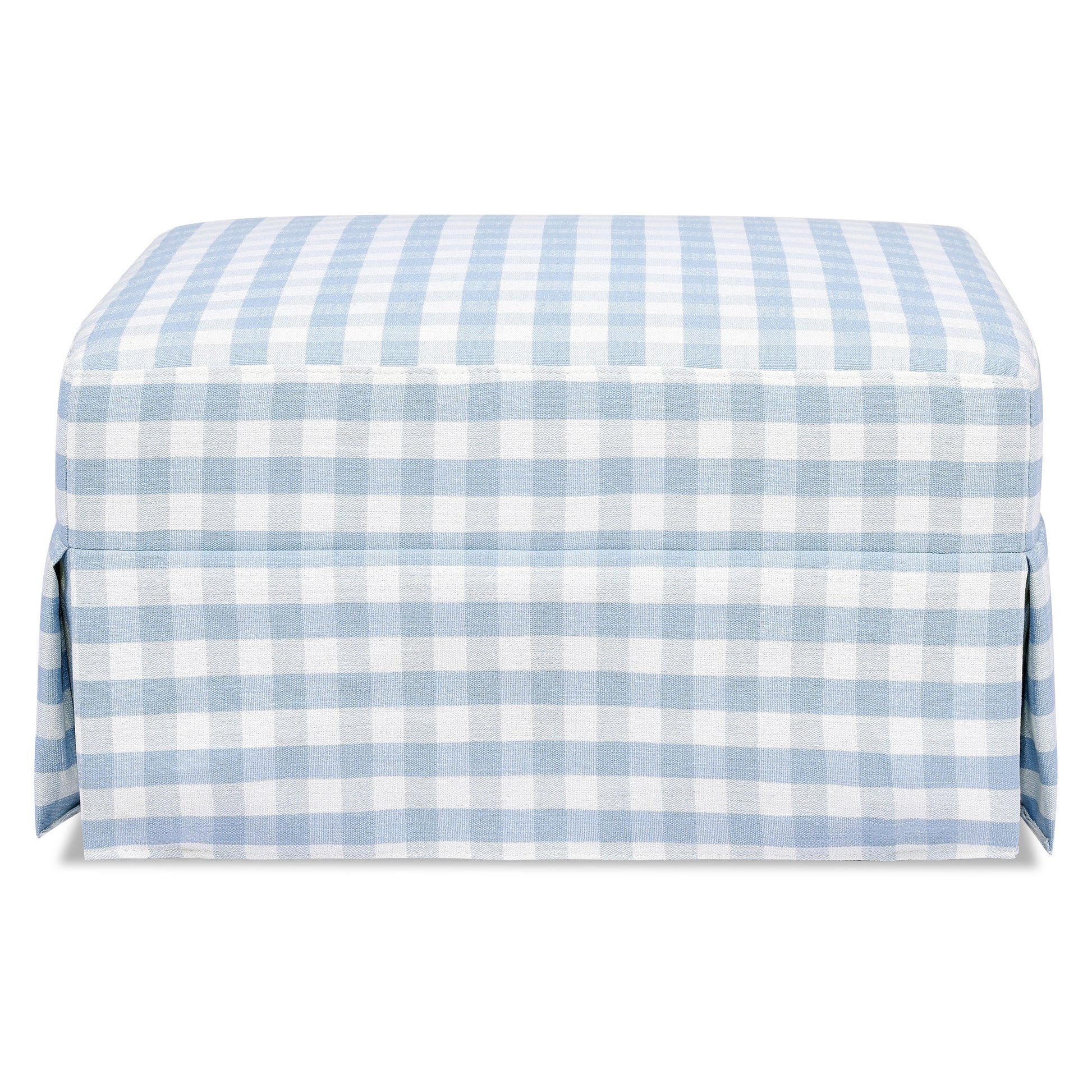 M21785BGH,Crawford Gliding Ottoman in Blue Gingham