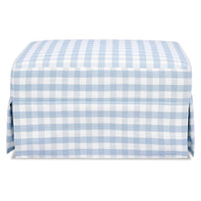 M21785BGH,Crawford Gliding Ottoman in Blue Gingham