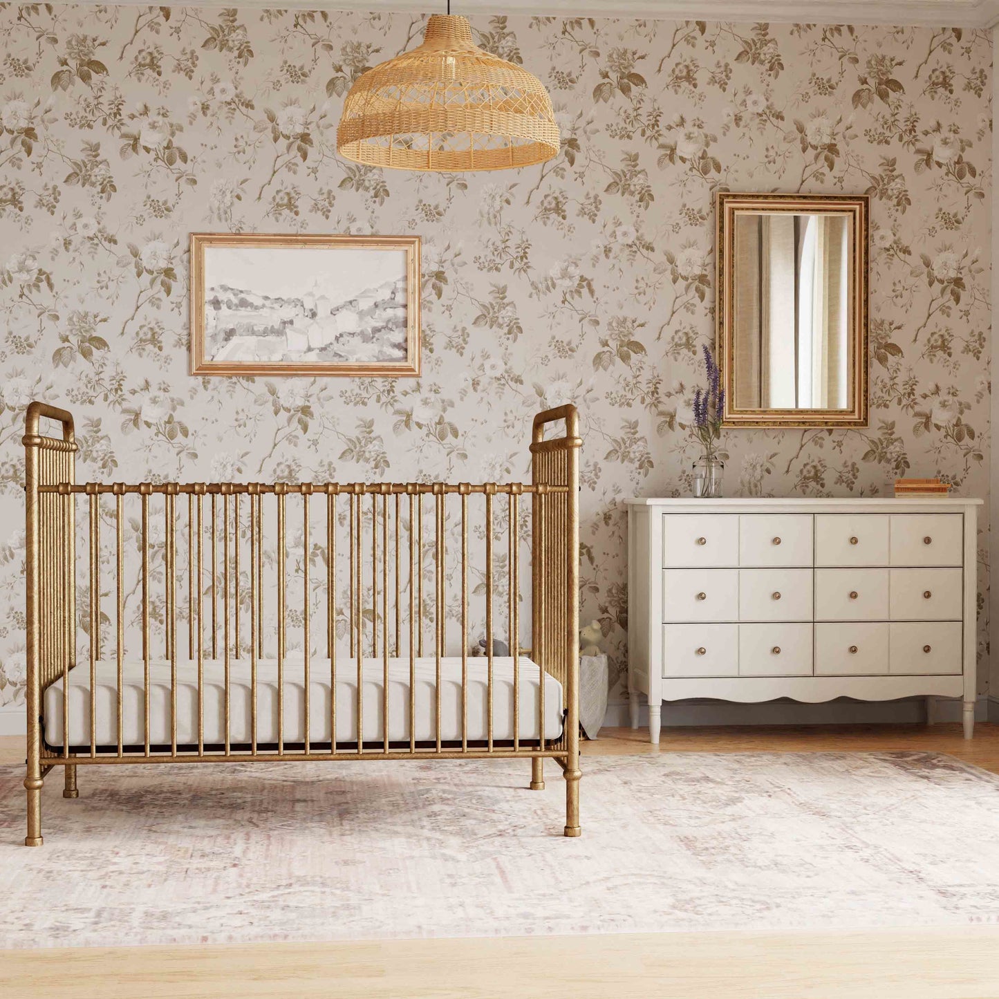 M15501VG,Namesake,Abigail 3-in-1 Convertible Crib in Vintage Gold