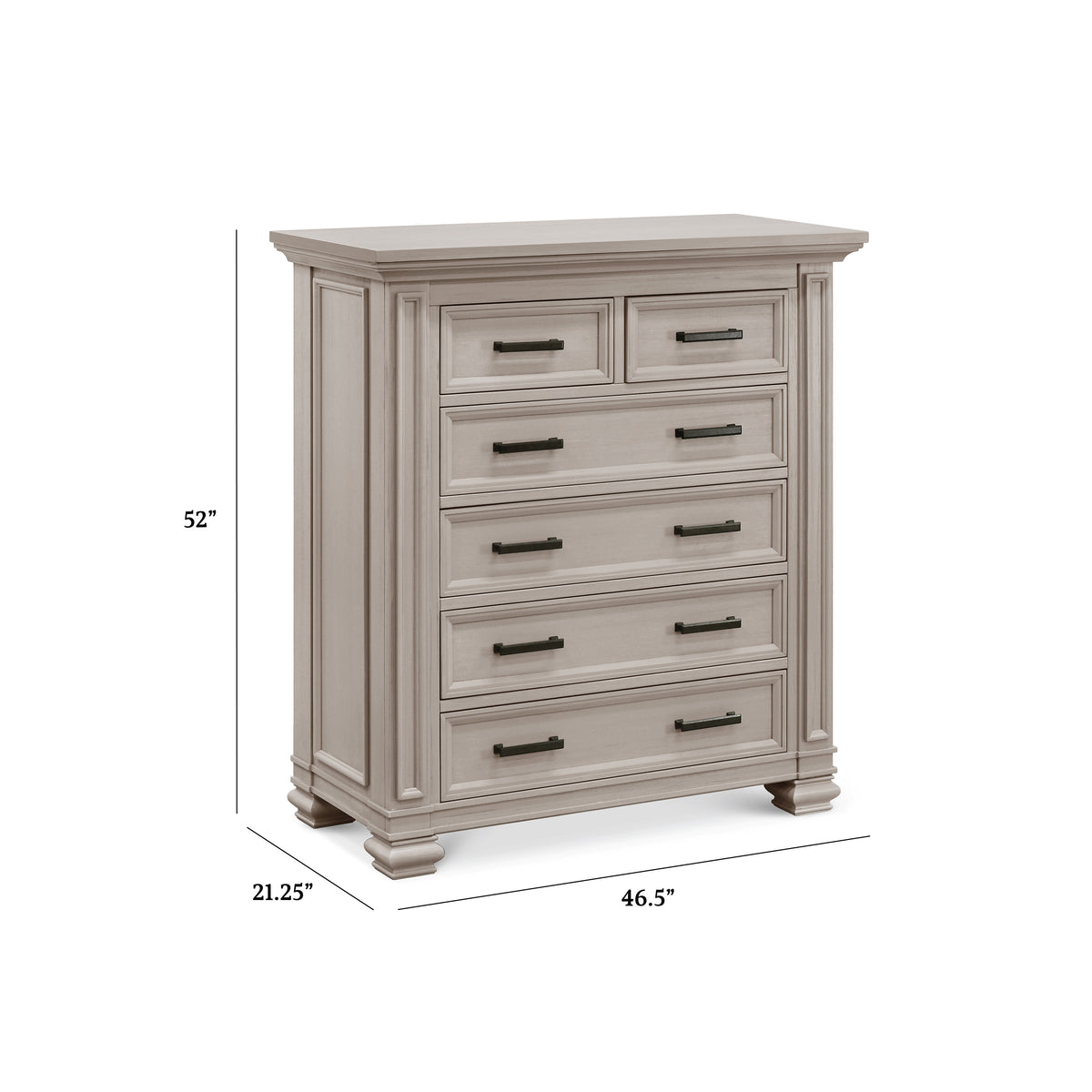 Palermo 6-Drawer Assembled Chest - dimensions
