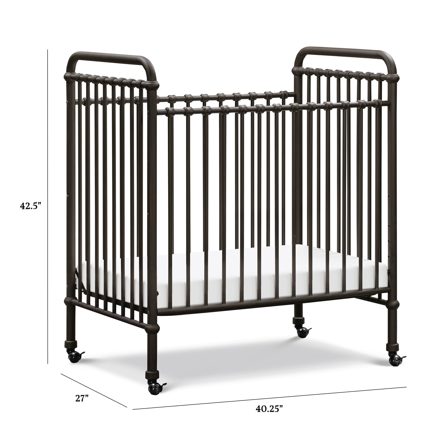 M15598UR,Namesake,Abigail 3-in-1 Convertible Mini Crib in Vintage Iron