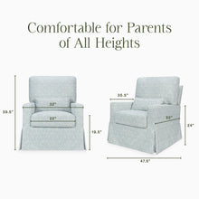 M21787BPB,Namesake,Crawford Pillowback Comfort Swivel Glider in Bellflowers in Powdered Blue