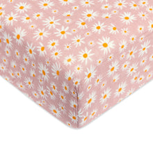 T28035,Daisy Muslin Crib Sheet in GOTS Certified Organic Cotton