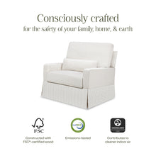 M21797FCS,Crawford Chair and a Half Pillowback Swivel Glider in Fog Chatham Stripe Performance Eco-Weave