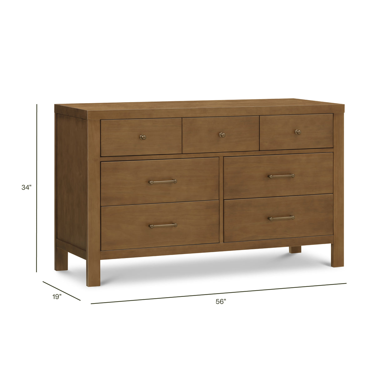 Nantucket 7-Drawer Wide Assembled Dresser (56") - dimensions