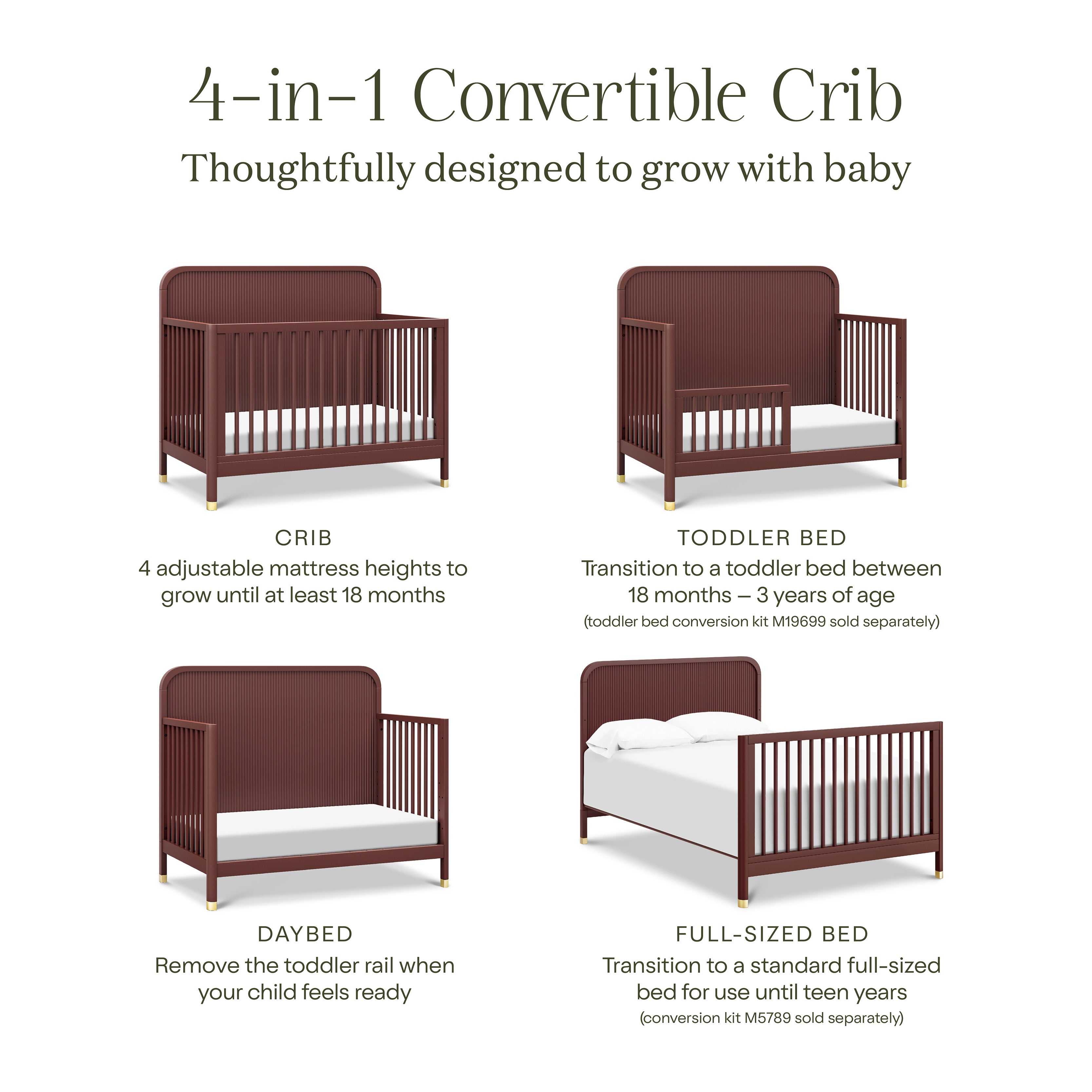 Namesake Brimsley Tambour 4 in 1 Convertible Crib