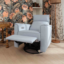 M17186PCET,Namesake,Willa Plus Power Glider Recliner w/ Power Headrest in Performance Chambray Eco-Twill