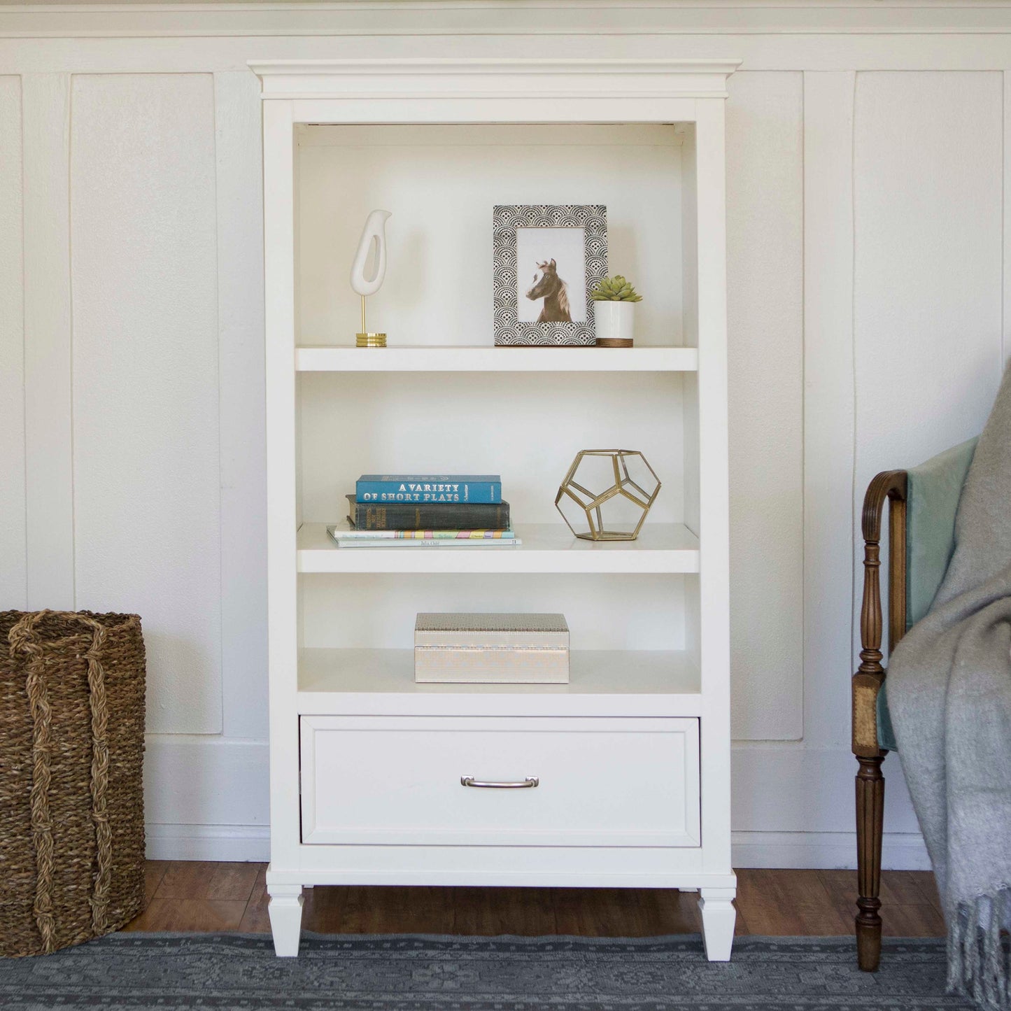 M15814RW,Namesake,Darlington Bookcase in Warm White