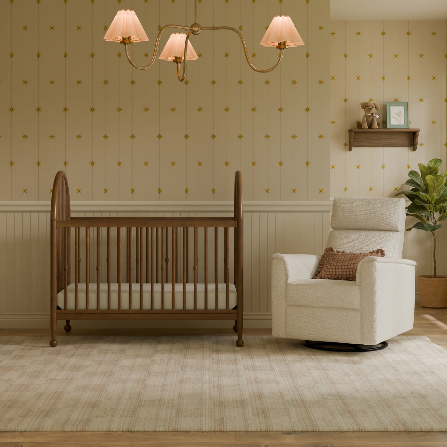 M31401NL,Namesake,Alouette 3-in-1 Convertible Spindle Crib in Natural Walnut