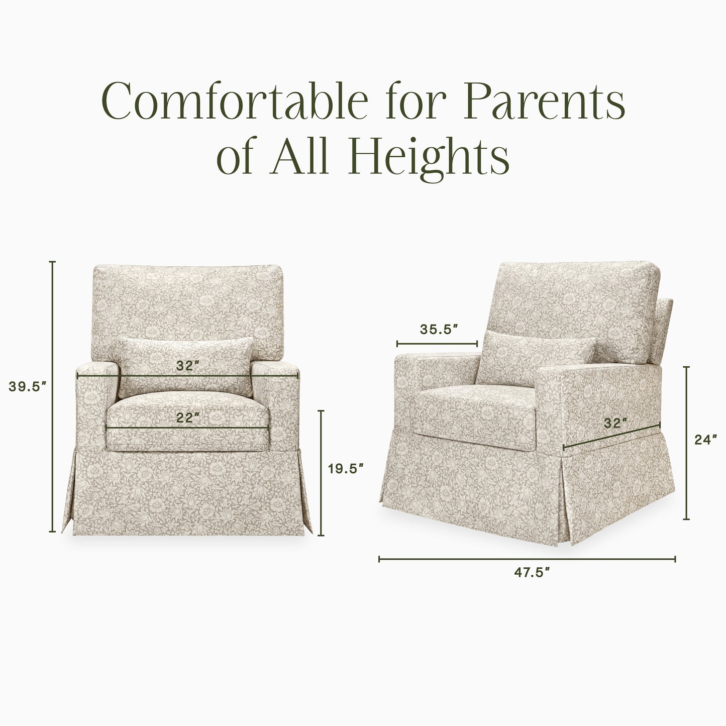 M21787MA,Namesake,Crawford Pillowback Comfort Swivel Glider in Mallow in Ash