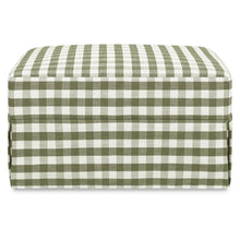 M21785GGH,Namesake,Crawford Gliding Ottoman in Green Gingham