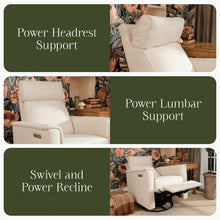 M17182PCMEW,Namesake,Willa Pro Power Glider Recliner w/ Power Lumbar in Performance Cream Eco-Weave