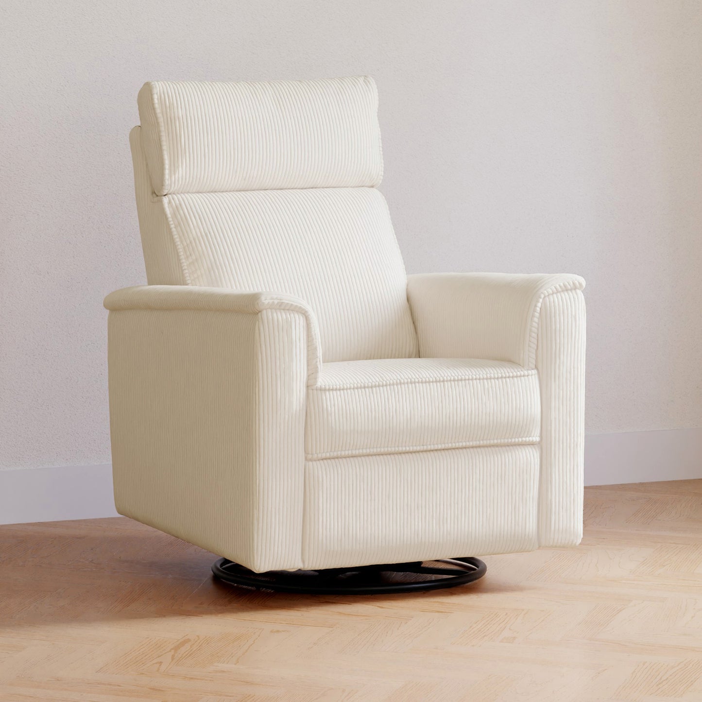 B17186YC,Monogram by Namesake,Willa Plus Power Glider Recliner w/ Power Headrest in Ivory Corduroy