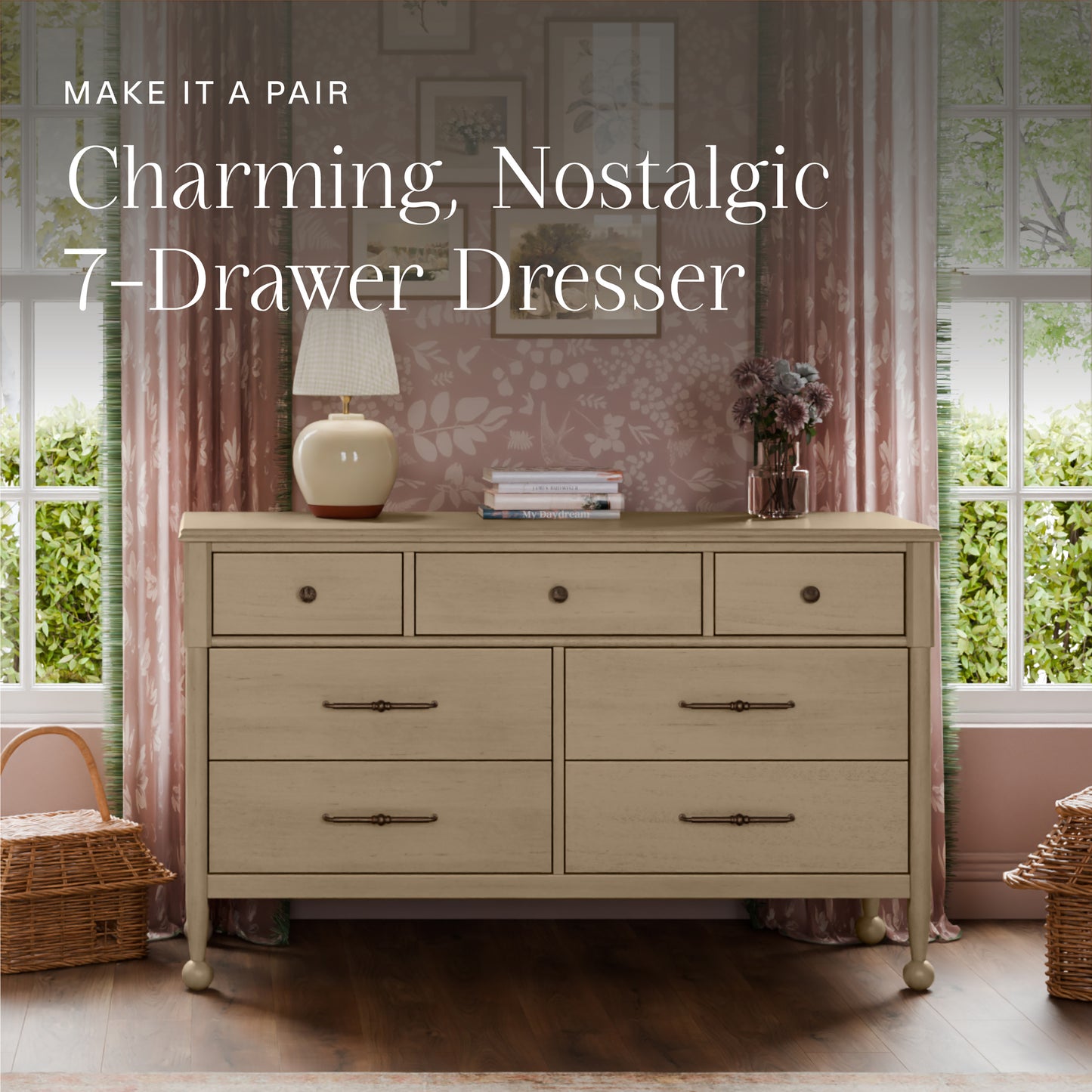M31401WP,Namesake,Alouette 3-in-1 Convertible Spindle Crib in Washed Pine