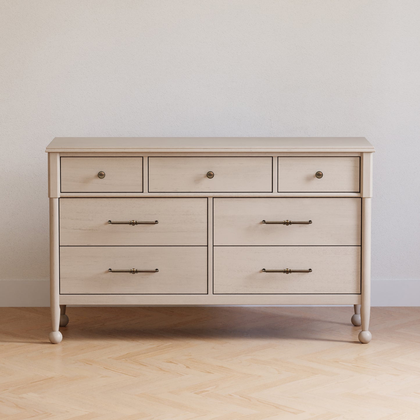 M31416WP,Namesake,Alouette 7-Drawer Assembled Dresser in Washed Pine