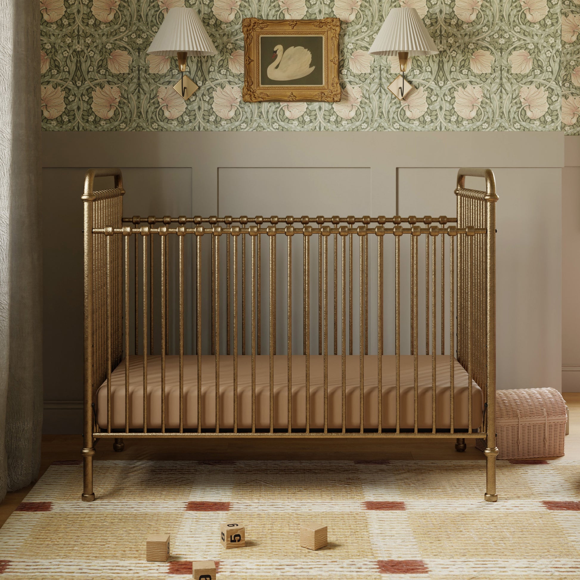 M15501VG,Namesake,Abigail 3-in-1 Convertible Crib in Vintage Gold