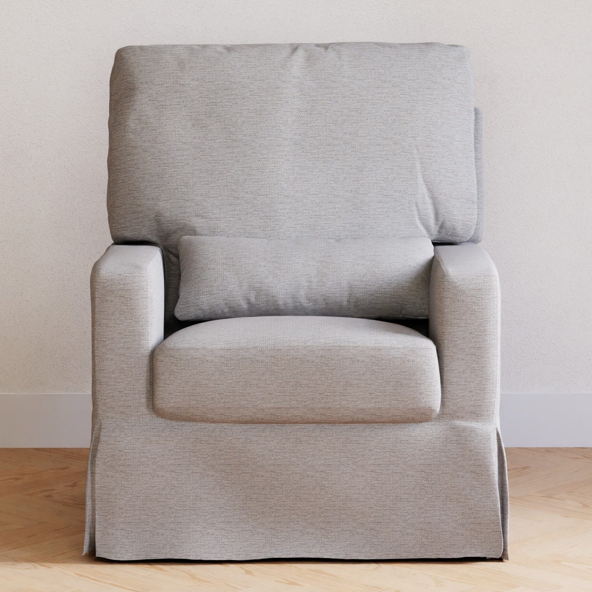 M21787PGEW,Crawford Pillowback Comfort Swivel Glider in Performance Grey Eco-Weave