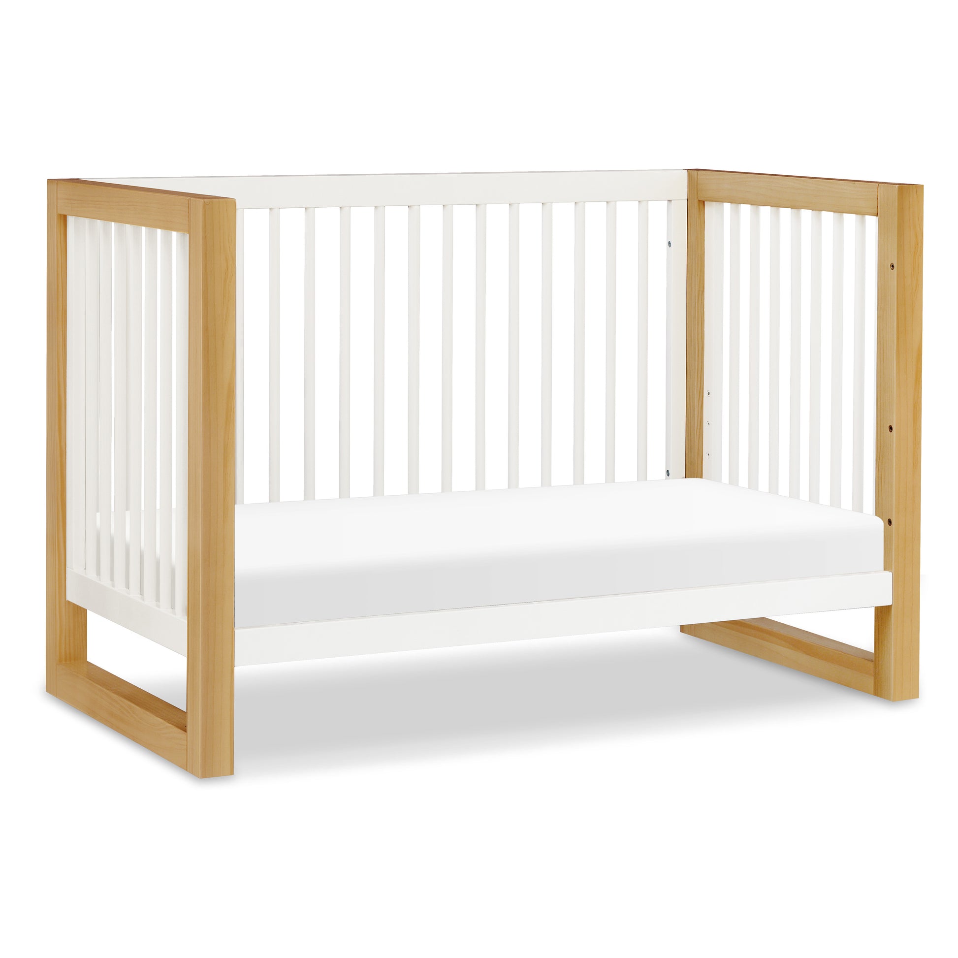 M23301RWHY,Namesake,Nantucket 3-in-1 Convertible Crib w/Toddler Bed Conversion Kit in Warm White/Honey