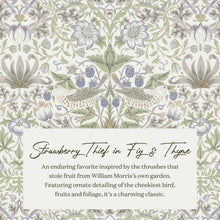 M30985TTFTDF,Namesake,Tuffet Storage Ottoman Strawberry Thief in Fig&Thyme w/DarkWood Ball Feet