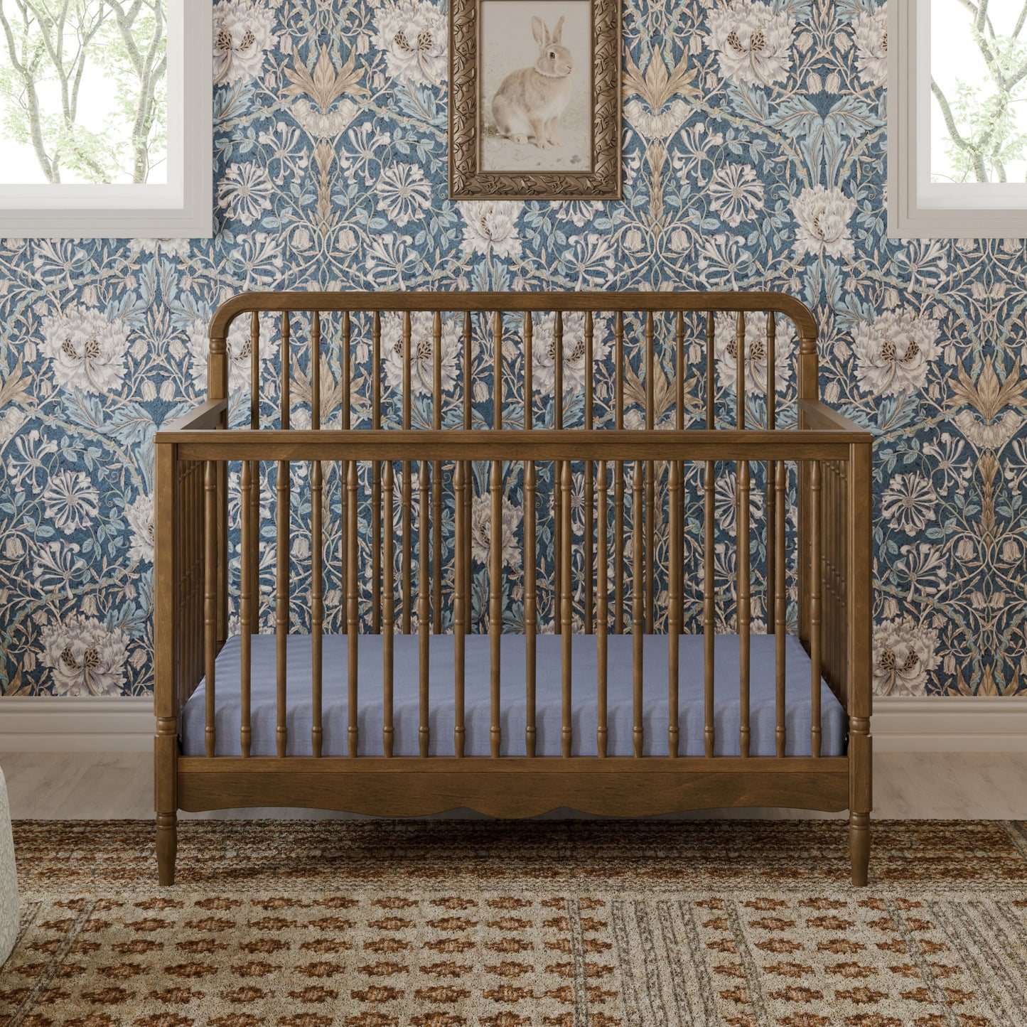 M7141NL,Namesake,Liberty 4-in-1 Convertible Spindle Crib in Natural Walnut