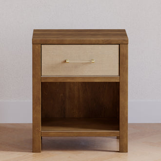 M24860NLPSEW,Namesake,Eloise Nightstand  Assembled in Natural Walnut & Performance Sand Eco-Weave