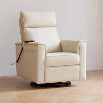 M17183PCMEW,Namesake,Willa Deluxe Power Glider Recliner w/Heat&Massage in Performance Cream Eco-Weave