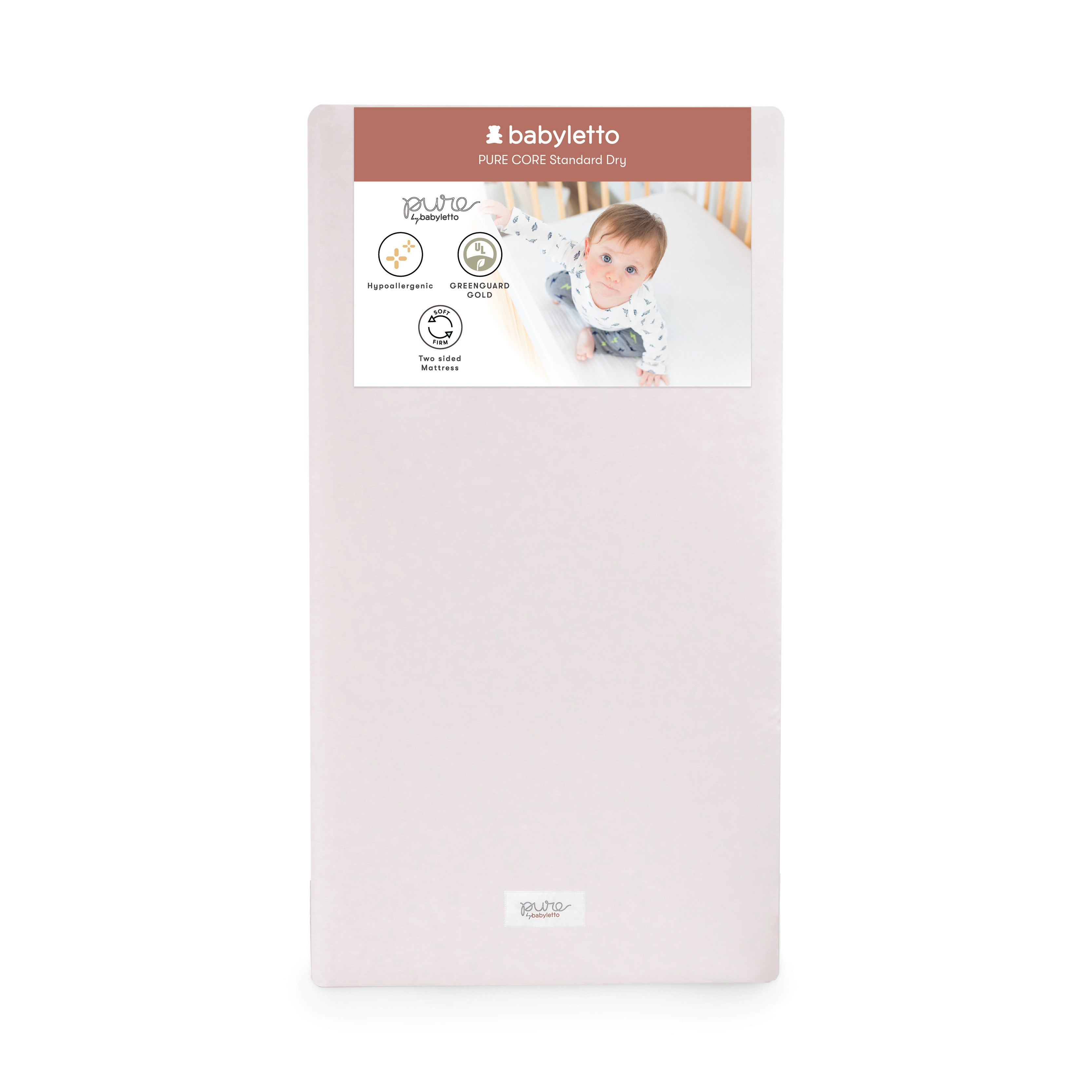 Babyletto Pure Core Crib Mattress w Dry Waterproof Cover 2 Stage Namesake