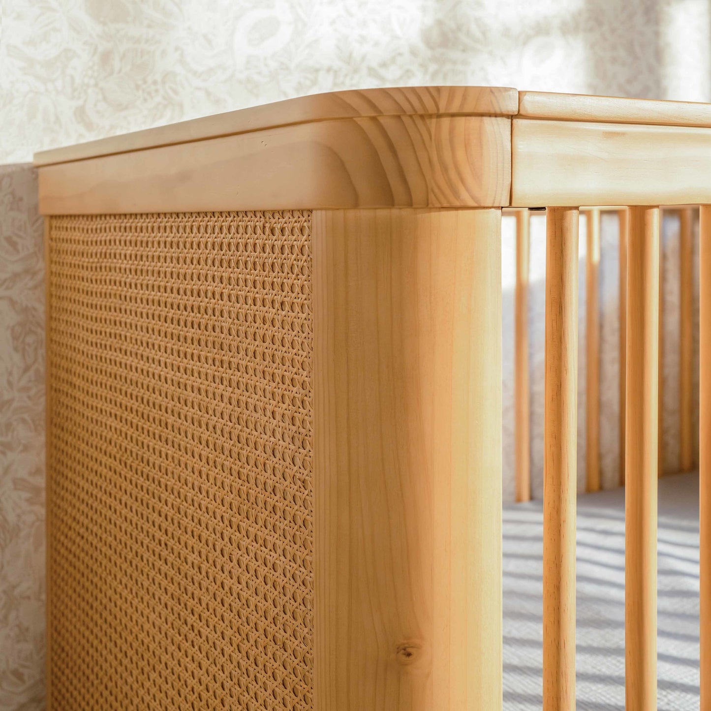 M23701HYHC,Namesake,Marin with Cane 3-in-1 Convertible Crib in Honey and Honey Cane