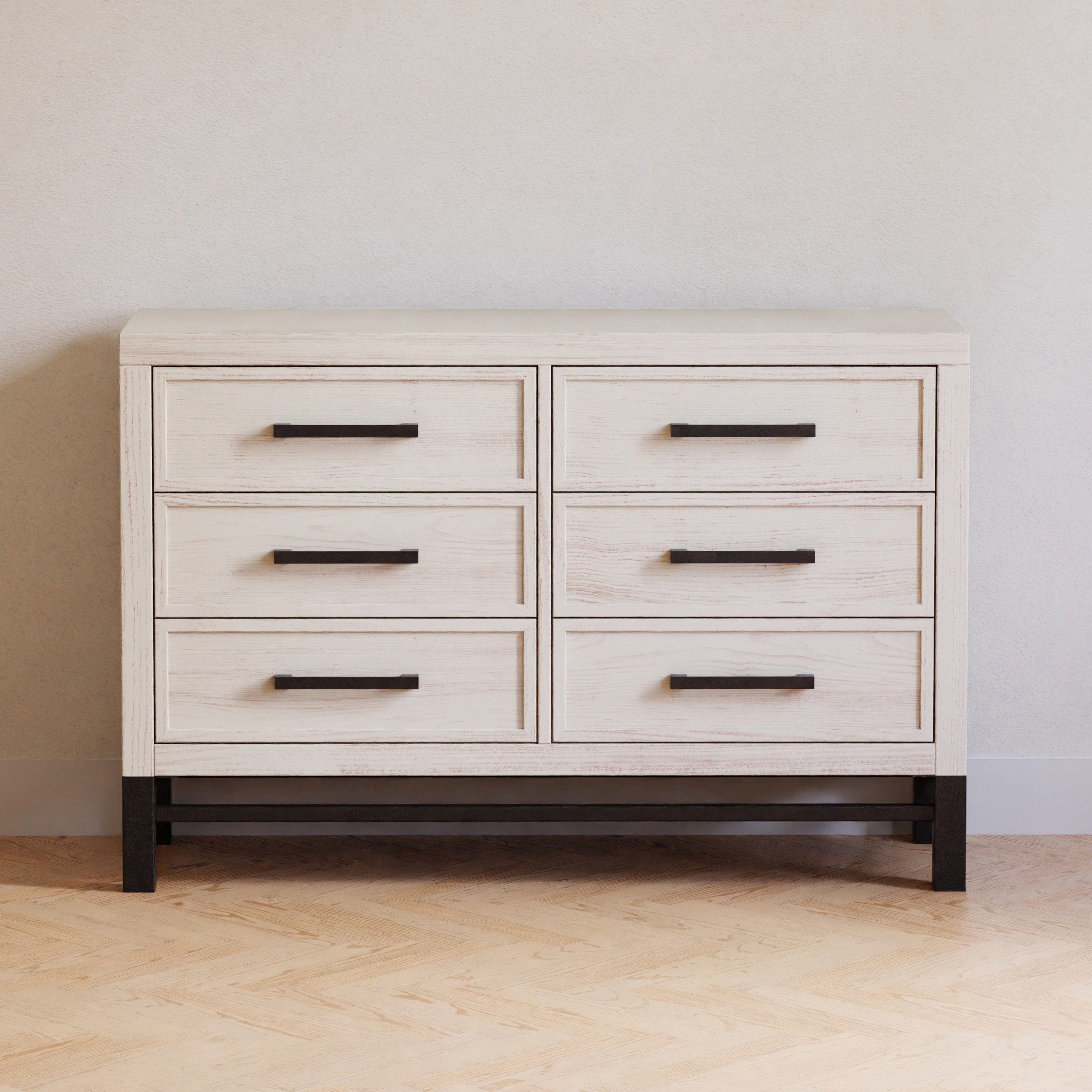 Rustic white hotsell crib and dresser