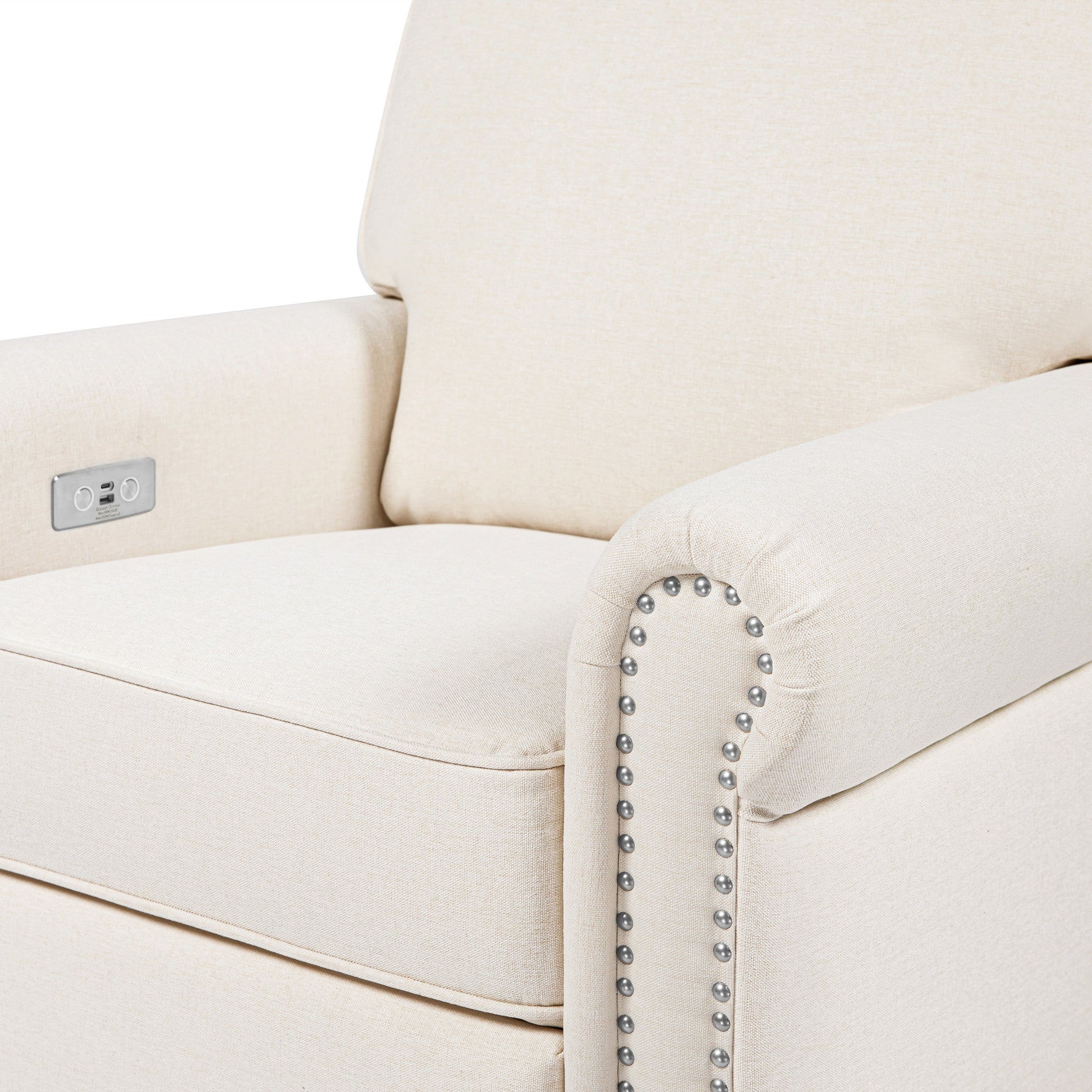 M19287PCMEW,Linden Power Recliner in Performance Cream Eco-Weave