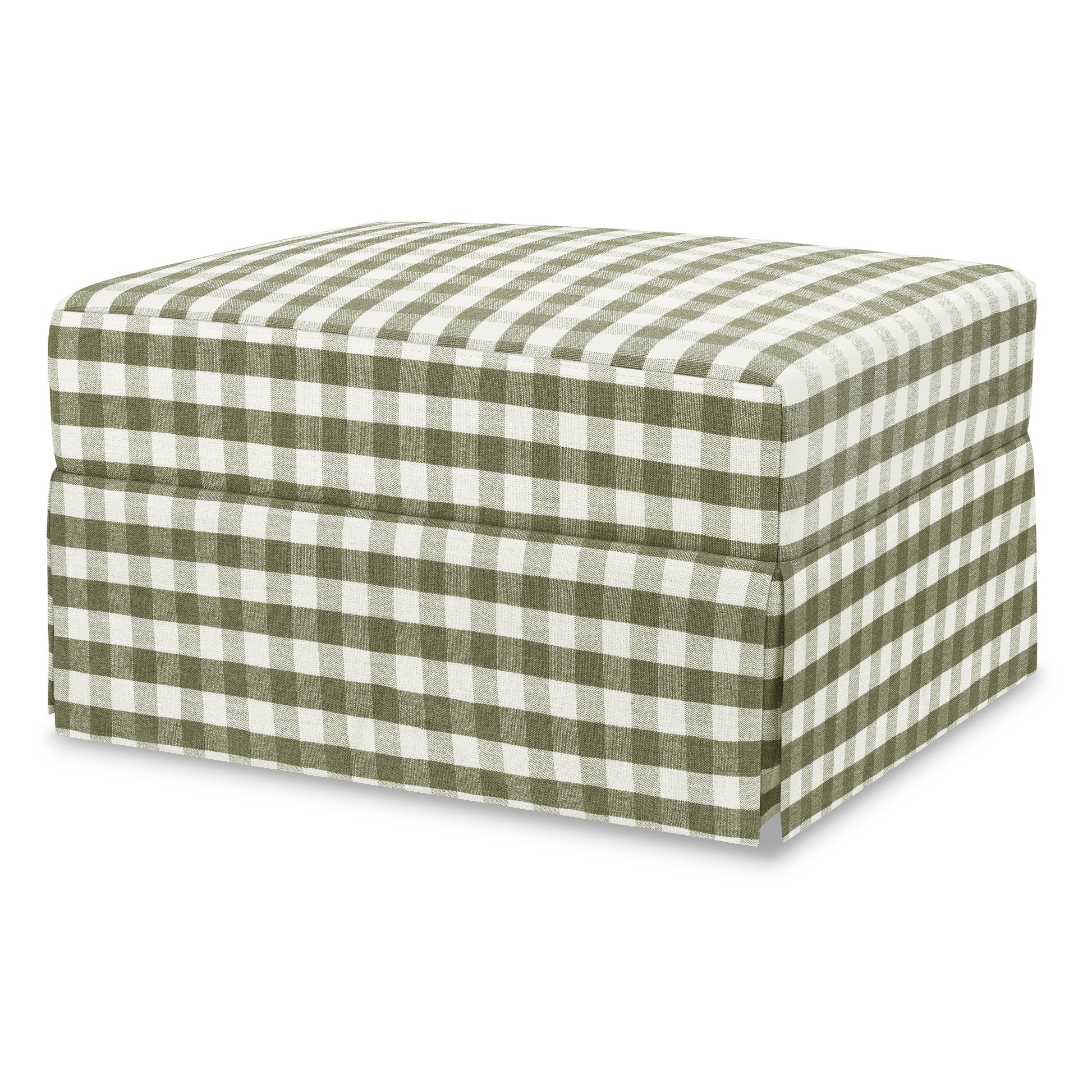 M21785GGH,Namesake,Crawford Gliding Ottoman in Green Gingham