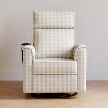 M17183TGH,Namesake,Willa Deluxe Power Glider Recliner w/Heat&Massage in Tan Gingham