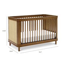 M23701NLBC,Namesake,Marin with Cane 3-in-1 Convertible Crib in Natural Walnut and Blonde Cane