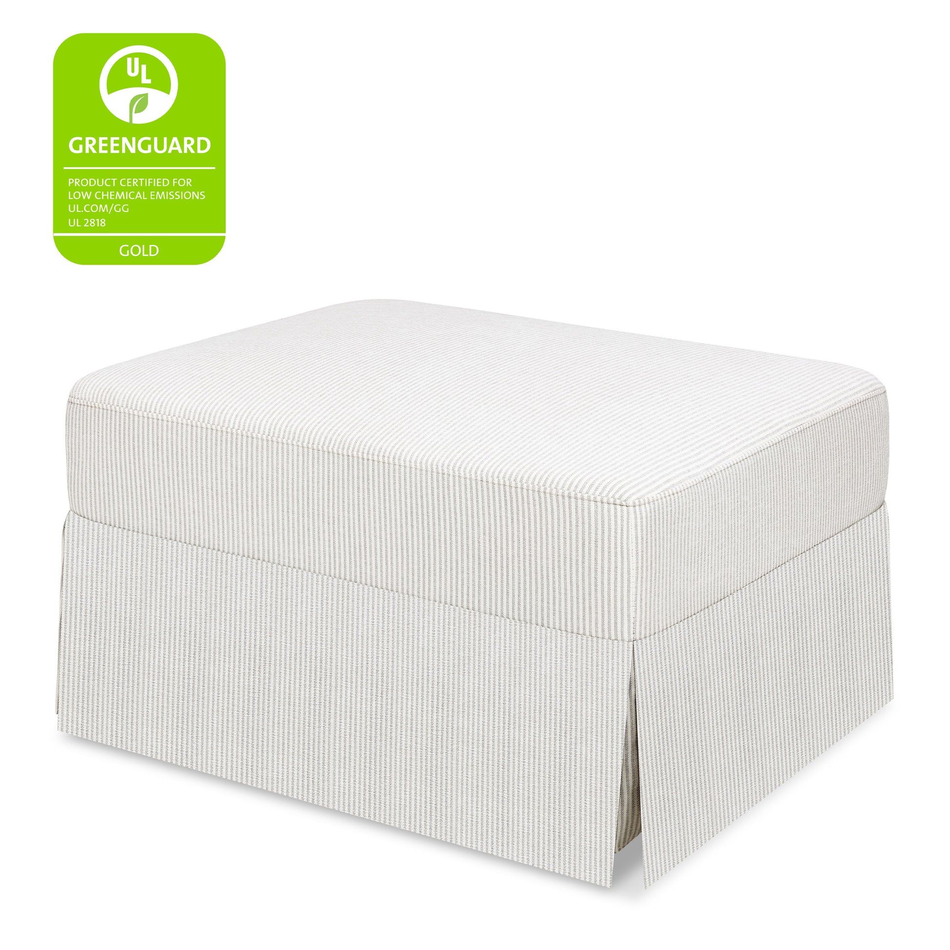 M21785FCS,Crawford Gliding Ottoman in Fog Chatham Stripe Performance Eco-Weave