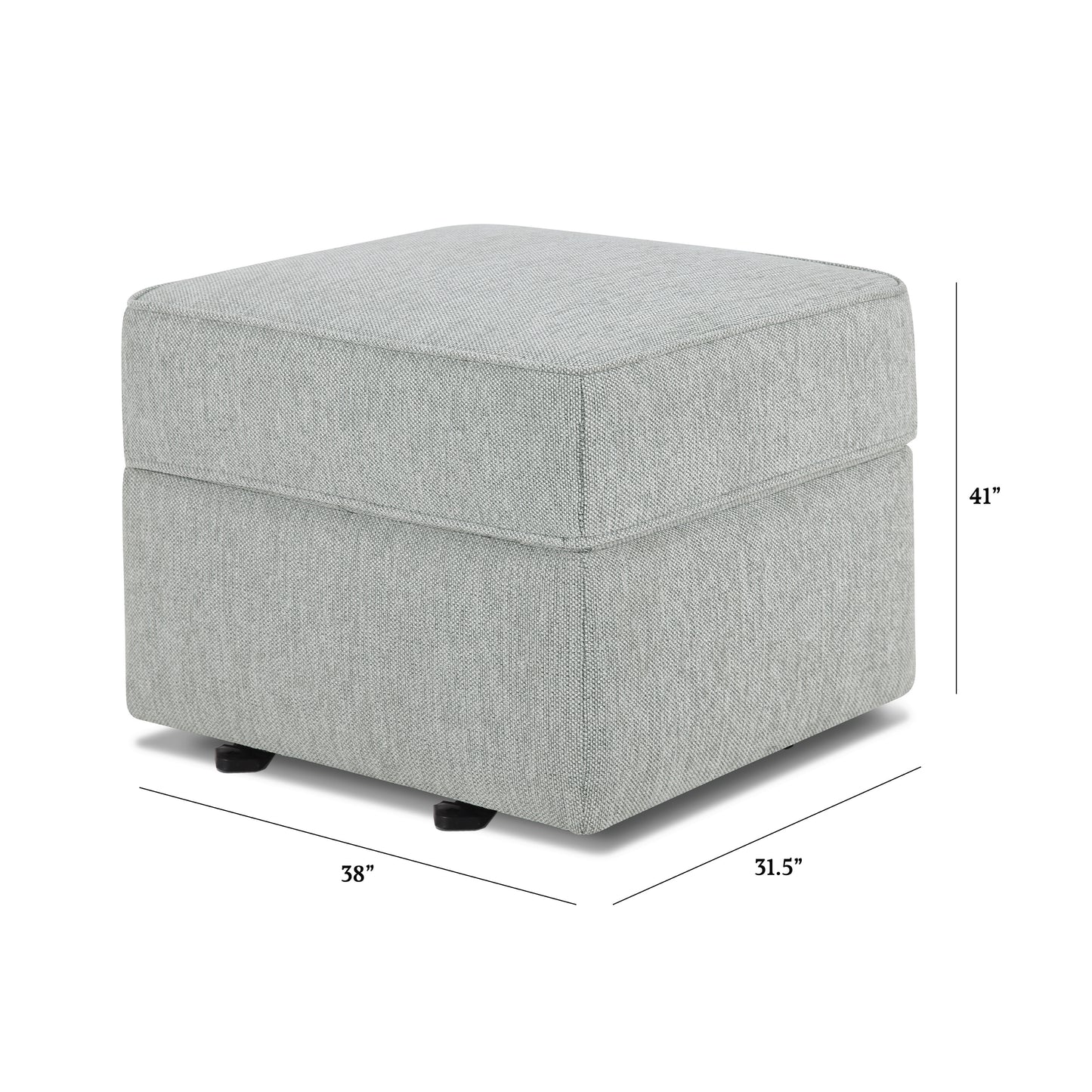 M17285FWLG,Namesake,Willa/Alden Gliding Ottoman in Feathered Grey Weave