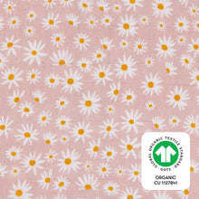 T28036,Daisy Muslin Mini Crib Sheet in GOTS Certified Organic Cotton