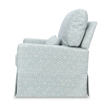M21787BPB,Namesake,Crawford Pillowback Comfort Swivel Glider in Bellflowers in Powdered Blue