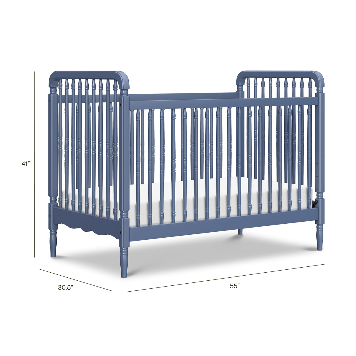 Liberty 3-in-1 Convertible Spindle Crib with Toddler Bed Conversion Kit - dimensions