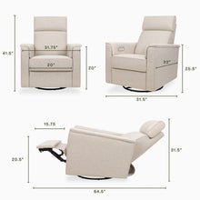 M17186PBEW,Namesake,Willa Plus Power Glider Recliner w/ Power Headrest in Performance Beach Eco-Weave