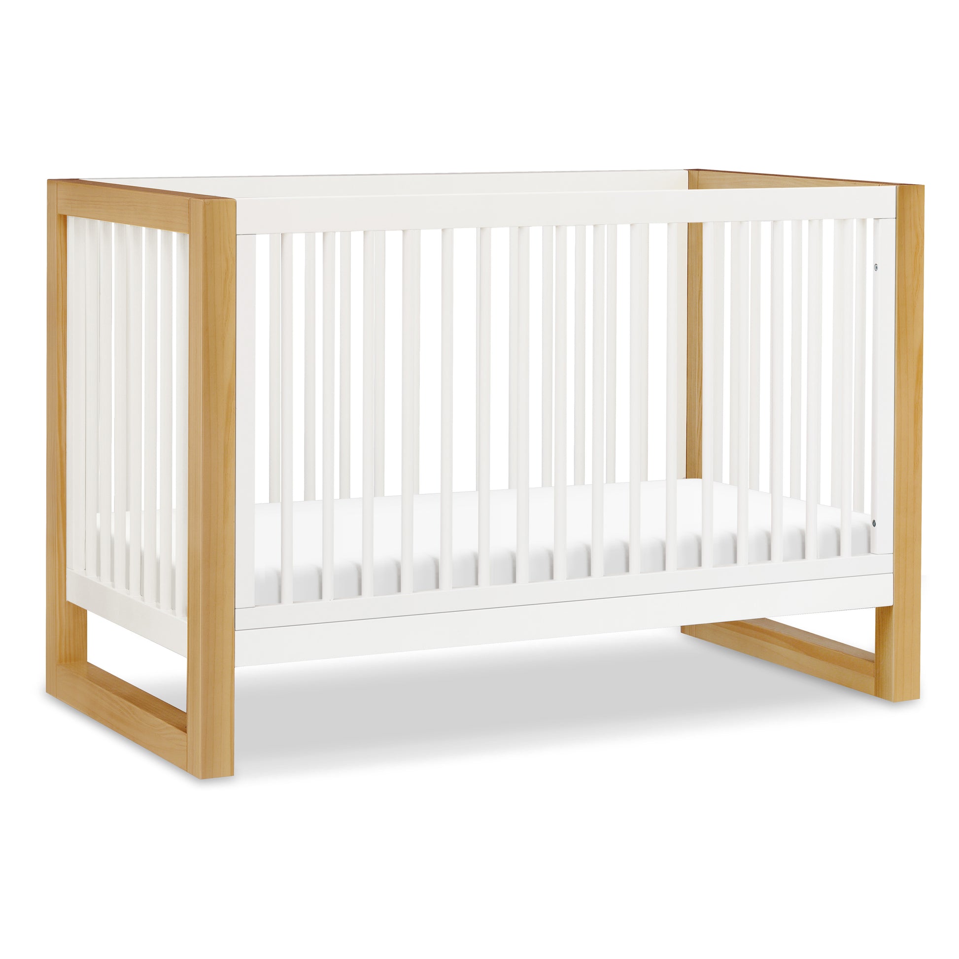 M23301RWHY,Namesake,Nantucket 3-in-1 Convertible Crib w/Toddler Bed Conversion Kit in Warm White/Honey